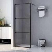 Parete Doccia Walk-in in Vetro Trasparente ESG Nera 115x195 cm cod mxl 67192