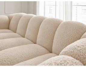 Divano marrone chiaro con rivestimento in bouclé 232 cm Hippolyte – Bobochic Paris