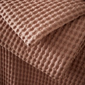 Coperta rosa polveroso in cotone 150x200 cm Jaipur Chunky Waffle – Pineapple Elephant