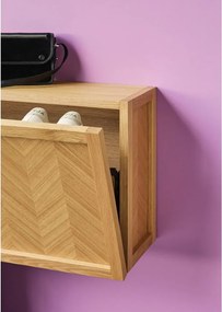 Scarpiera a cerniera in legno di quercia Herringbone - Hübsch