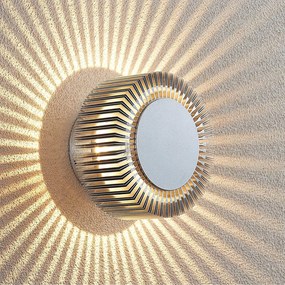Applique da esterni a LED Keany Lucande, Alluminio / Grigio / Zincato, Bagno, Alluminio, Moderno, Applique LED da esterni