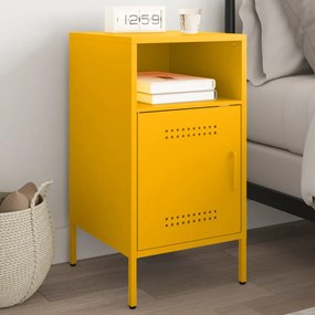 Comodino giallo senape 36x39x68cm in acciaio laminato a freddo