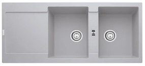 Lavello integrato 2 vasche in alluminio argento FRANKE Maris L 50 x L 116 cm