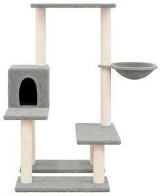 Albero per gatti con tiragraffi in sisal grigio chiaro 94,5 cm