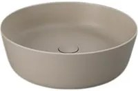 Lavabo da appoggio tondo bordi sottili Sensation in ceramica diametro 42 cm- Cappuccino Opaco