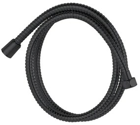 Set doccia York nero opaco con miscelatore, braccio 30 cm, soffione 25cm e kit con doccino, flessibile e presa acqua