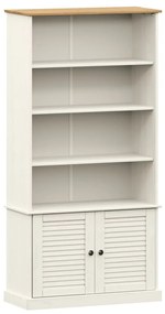 Libreria vigo 85x35x170 cm in legno massello di pino bianco