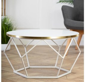 Tavolino DIAMOND 40x70 cm oro/bianco