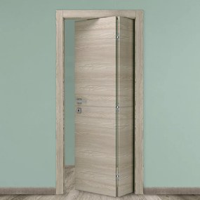 Porta interna pieghevole a libro asimmetrica Swin in legno colore rovere corda, L 70 x H 210 cm, apertura a destra