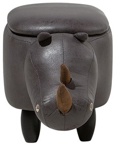 Pouf in tessuto similpelle grigio scuro RHINO Beliani