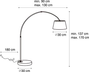 Lampada ad arco intelligente nera con oro incl. Wifi A60 - Arc Basic