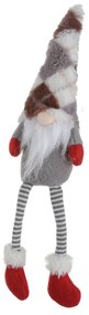 Gnomo Natale gambemolli 41 cm rombi grigio