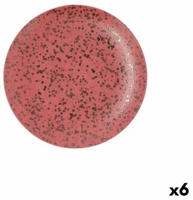 Piatto da pranzo Ariane Oxide Rosso Ceramica Ø 24 cm (6 Unità)