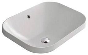 Lavabo d'appoggio rettangolare Eklettica H 18 cm in ceramica bianco