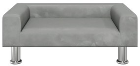 Divano per bambini grigio chiaro 70x45x26,5 cm in velluto