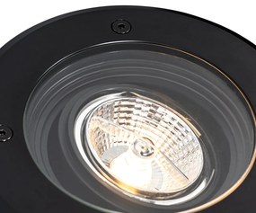 Faretto da terra moderno per esterni nero AR70 orientabile IP65 - Delux