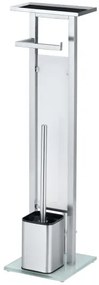 WENKO 23364100 - Scopino WC DEBAR 21x70,5 cm acciaio inox/satinato/bianco