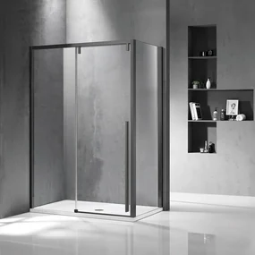 Kamalu - Box doccia 70x150 telaio colore gun metal vetro 8mm | KSA5000GM