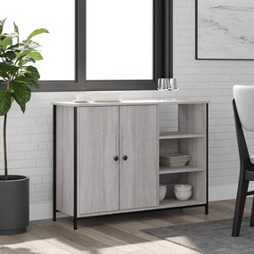Credenza Grigio Sonoma 100x33x75 Cm İn Legno Multistrato /
