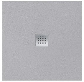 Piatto doccia SANYCCES in resina Strato grigio L 90 x L 90 x H 2.4 cm opaco effetto ardesia