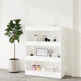 Libreria/divisorio bianco 80x30x103 cm in legno multistrato