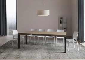 Tavolo allungabile Everyday telaio Antracite, Tortora / 80x140/224 cm