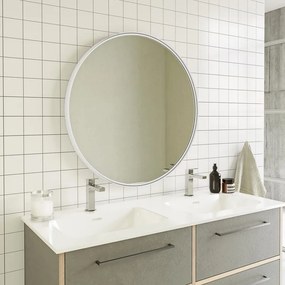 Specchio Kende tondo in alluminio bianco Ø 80 cm