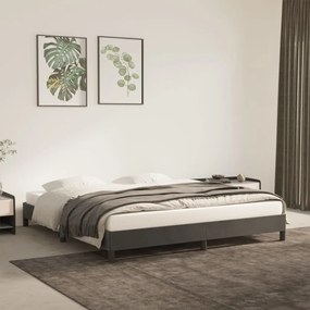Giroletto Senza Materasso Grigio Scuro 160x200 Cm Velluto /