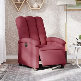 Poltrona Elettrica Reclinabile Rosso Vino İn Tessuto /