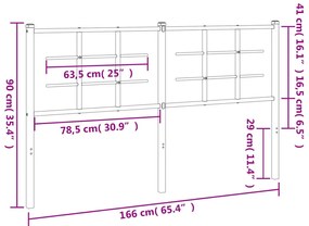 Testiera in Metallo Bianco 160 cm