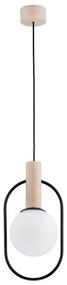 Lampadario a sospensione con filo MIKI 1xE14/10W/230V nero/beige