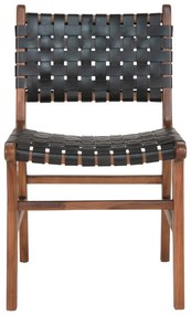 Sedie da pranzo nero-marrone in legno di teak in un set di 2 pezzi Perugia - House Nordic