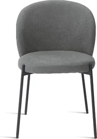 Sedia in tessuto Antracite con struttura in metallo MEGGIE 2 sedie