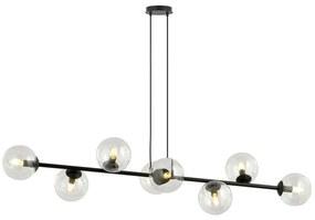 Lampadario a sospensione ROSSI 8 BL in acciaio e vetro 8xE14