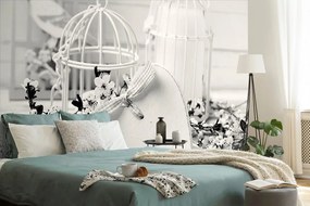 Carta da parati – Natura morta romantica bianco e nero in stile vintage