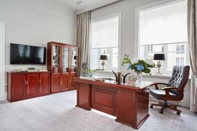 Scrivania presidenziale ufficio 180 cm in legno marrone noce PRESTIGE B630-Arrediorg.it