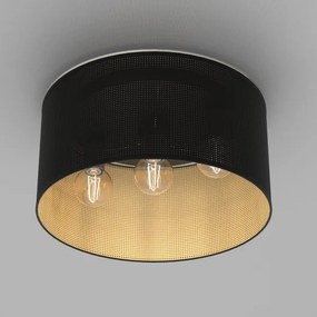 Lampadario a plafone LOFT SHADE 3xE27/60W/230V nero/oro