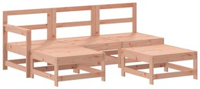 Set salotto da giardino 5 pz in legno massello di douglas