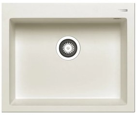 Lavello integrato 1 vasca PYRAMIS Voyager granito L 50 x L 61 cm bianco