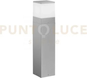 Paletto alluminio booster silver 1 luce attacco e27 ip54 13x13x60cm