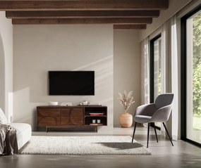 Mobile TV marrone in mango massiccio 145x55x40 cm Trisha – MOME