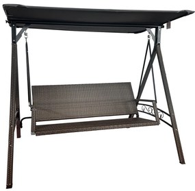 Dondolo da giardino grigio in rattan artificiale Rattan – Rojaplast