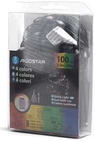 Aigostar-Catena LED natalizia da esterno 100xLED/8 funzioni 3xAA 10,3m IP44 multicolore