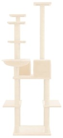 Albero per gatti con tiragraffi in sisal crema 167 cm