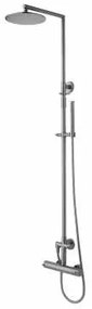 Paffoni Steel ZCOL500 colonna doccia regolabile con miscelatore soffione tondo 23 cm flessibile 150 cm in acciaio inox