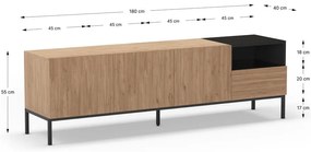 Mobile TV color legno naturale 180x55 cm Cailin - Marckeric