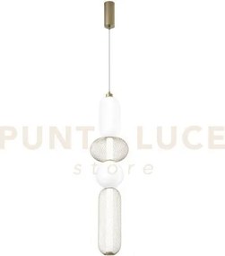 Lampadario a sospensione led inkas oro in vetro 36w 3720lm cct 3000...