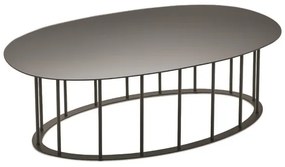 Tavolino D90 cm con base in metallo Nero e piano in vetro Fumč MUTE