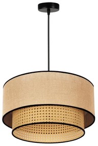 Duolla - Lampadario a sospensione con filo BOHO 1xE27/15W/230V diametro 45 cm beige/rattan