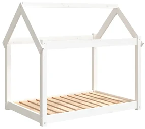 Cuccia per cani bianca 101x70x90 cm in legno massello di pino